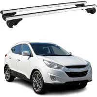 Omtec Dachträger für Hyundai ix35 2010-2015 Gepäckträger Grundträger Aluminium Grau 2x