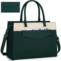 Sonstiges RAINSMORE Handtasche Damen Umhängetasche 2 in 1 Laptoptasche 15.6 Zoll Kunstleder Beige Green
