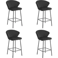 Leobert Valora GATTA Hocker Schwarz x4 | 4er-Pack schwarze GATTA Hocker für die Inneneinrichtung