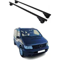 Omtec Dachträger Gepäckträger für Mercedes Klasse 1996-2003 Metall Schwarz 2x