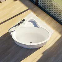 ECOLAM Badewanne Eckbadewanne BALA 130 x 130 cm Acrylwanne Sanitäracryl weiß Ablaufgarnitur Viega Füße Silikon