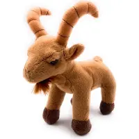 Onwomania Plüschtier Stofftier Kuscheltier Ziege Alpensteinbock Steinbock Höhe 18 cm Braun
