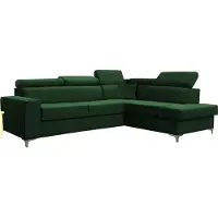 Bettso Ecksofa mit Bettkasten mit Schlaffunktion Sofa mit Relaxfunktion und Kopfstützen Couch L Form Eckcouch Wohnlandschaft VIVIENNE Grün