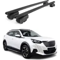 Omtec Dachträger Gepäckträger für Peugeot 2008 II 2019-2021 ABE Aluminium Schwarz