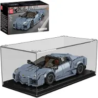 Mould King 27108 Supersportler in Graublau inkl. Vitrine - Klemmbausteine Set (442 Teile)