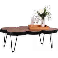 Wohnling Akazie Couchtisch 115 x 70 x 40 cm Massivholz in Baumstammform; WL1.510