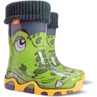 Demar Kinder Bunte Gummistiefel Kinderschuhe Regenschuhe mit Einlage Krokodil Gefüttert 34/35