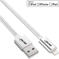 InLine Lightning USB Kabel, für iPad, iPhone, iPod, silber/Alu, 1m MFi-zert., 1 m, USB A, Lightning, Stecker, Stecker, Silber