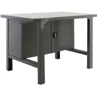 Simon Rack Werkbank BUFFALO METAL mit Schrank | HxBxT 83x180x73cm | Traglast 600kg | Grau
