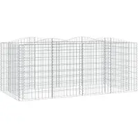 vidaXL Gabionen-Hochbeet mit Hochbogen 200x100x100 cm Verzinktes Eisen