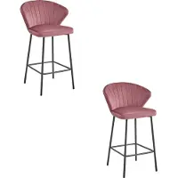 Leobert Valora GATTA Hocker Pink x2 | Zwei dunkelrosa Hocker für eine anspruchsvolle Einrichtung