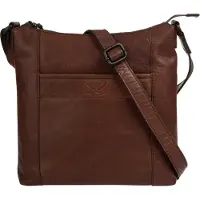 Sansibar Umhängetasche "Damen echt Leder", Damen, Gr. B/H/T: 27cm x 27cm x 6cm onesize, braun (cognac), Leder, Taschen Umhängetasche, echt Leder