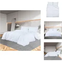 vidaXL Bettwäsche-Set Weiß 135x200 cm Leichte Mikrofaser - Bettbezüge