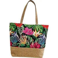 Edibazzar Damen-Shopper aus Baumwolle mit Blumenmuster zum Einkaufen am Strand