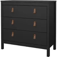 Ebuy24 Madrid Kommode 3 Schubladen schwarz matt.