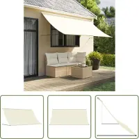 The Living Store Markise Einziehbar Creme 300x150 cm Stoff und Stahl