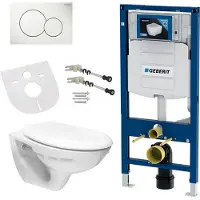Geberit Wand Hänge WC Soft-Close Deckel SIGMA Wandanker Komplettset mit passendem Vorwandelement