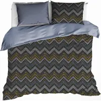 De Witte Lietaer Bettbezug, Sioux Blue Grey - 200 x 200/220 cm + 2x 60x70 cm - Baumwollflanell