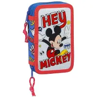 Safta Mickey Mouse Things Pencil Case Double Small 28 Pcs White / Blue One Size