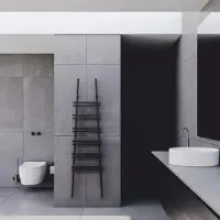 Casa Padrino Luxus Handtuchwärmer Schwarz H. 200 cm - Hotel & Badezimmer Zubehör