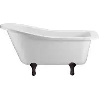 Casa Padrino Luxus Jugendstil Badewanne Weiß / Schwarz 150 x 75 x H. 78 cm - Freistehende Retro Acryl Badewanne - Retro Badezimmer Möbel