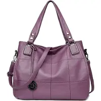 Sonstiges Damen Hobo Schultertasche aus Kunstleder mit Stickerei in Lila