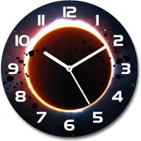 Tulup Wanduhr aus Glas 30fi Glasbild Glasuhr Gehärtetes Glas - weisse-zeiger - Eclipse