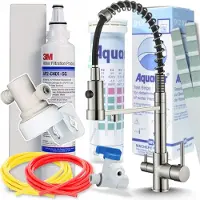 ARI Wasserhahn Küche 3-Wege INOX mit 3M Wasserfilter AP2-C405-SG Trinkwasserfiltersystem Edelstahl Optik
