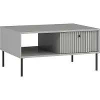 Lomadox Couchtisch in grau mit gerillter Front IPSWICH-166