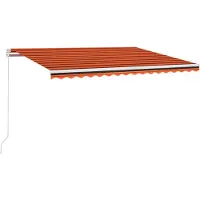 Syfax Markise Manuell Einziehbar mit LED 400x300 cm Orange und Braun