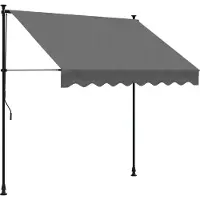 Syfax Markise Einziehbar Anthrazit 200x150 cm Stoff und Stahl