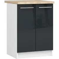 Akord Küchenschrank OLIWIA S60 Weiß 60 cm Graphit Hochglanz B60xH85xT46 cm