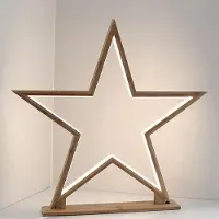 Spetebo LED Deko Weihnachtsstern zum hängen - 52 cm - Bambus Hängelampe Stern Fensterdeko