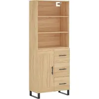 Syfax Highboard Sonoma-Eiche 69,5x34x180 cm Holzwerkstoff