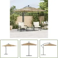 The Living Store Sonnenschirm mit Stahlmast Braun 269x269x235 cm
