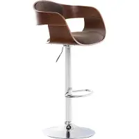 CLP Barhocker KINGSTON mit Stoffbezug und hochwertiger Polsterung I Höhenverstellbarer Barstuhl mit robustem Metallgestell, Farbe: walnuss/braun