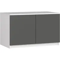 Akord Schrankaufsatz für Kleiderschrank S90 Weiß, Graphitgrau B90 x H55 x T51 cm