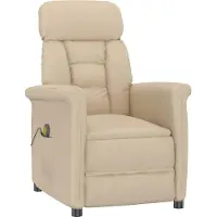 Syfax Massagesessel Creme 96,5 x 70,5 x 95 cm Mikrofaser