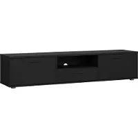 Ebuy24 Media TV Tisch 2 Türen 1 Schublade schwarz matt.
