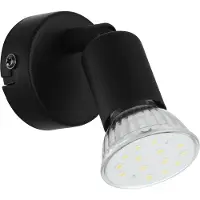 Eglo Deckenspot "BUZZ-LED Spotlampe - Stahl - GU10 - 1X2,8W - IP20", schwarz, 1, Ø 6cm, 1 Stk., Leuchten, Wandleuchte, Wandspot, schwenkbar, Strahler, Ø6 cm, Deckenspot