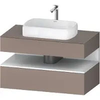 Duravit Collection One Konsolenwaschtischunterbau, 1 Auszug, 1 Schubkasten, Ausschnitt mittig, 1000x550x600mm, Nische Weiß Matt, QA4731018430000, Farbe: Basalt Matt