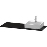 Duravit XSquare Konsole, 1 Ausschnitt rechts, 1400x16x550mm, XS060GR4040, Farbe: Schwarz Hochglanz Lack
