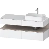 Duravit Qatego Konsolenwaschtischunterbau, 2 Auszüge, 2 Schubkästen, Ausschnitt rechts, 1400x550x600mm, Nische Taupe Matt, QA4766091180010