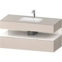 Duravit Collection One Einbauwaschtisch mit Konsolenwaschtischunterbau, 1200x550x600mm, Nische Weiß hochglänzend, QA4787022910010, Farbe: Taupe Matt/mit Nischenbeleuchtung