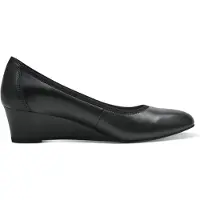 Tamaris Damen Pumps Leder Keilabsatz TOUCHit Fußbett 1-22320-42, Größe:42 EU, Farbe:Schwarz