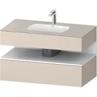 Duravit Collection One Einbauwaschtisch mit Konsolenwaschtischunterbau, 1000x550x600mm, Nische Weiß Matt, QA4786018830000, Farbe: taupe supermatt
