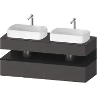 Duravit Waschtischunterschrank Qatego 140x55x60cm, E sw/gra m, Pl, B beids.