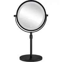 Kleine wolke LED-Lichtspiegel "Level Mirror", schwarz, B:20cm H:37cm T:15cm, Glas, Metall, Spiegel, LED-Lichtspiegel
