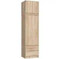 Akord Furniture Factory SZCLPS60NADSON, Eiche, Garderobe, 3 Regale, 2 Tür(en), Matt, Drehtür