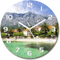Tulup Wanduhr aus Glas 30fi Glasbild Glasuhr Gehärtetes Glas - weisse-zeiger - Beach in Croatia